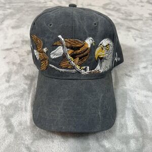 Al Agnew Hat Cap Strap Back Gray Bald Eagle Embroidered‎ Wildlife Mens Design